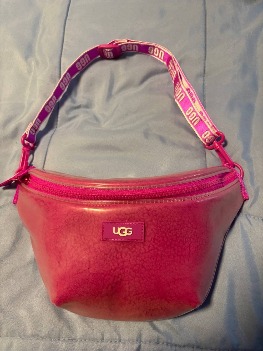UGG Hot Pink Vinyl Crossbody Belt Bag